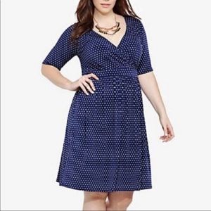 Torrid navy polka dot dress with pockets
